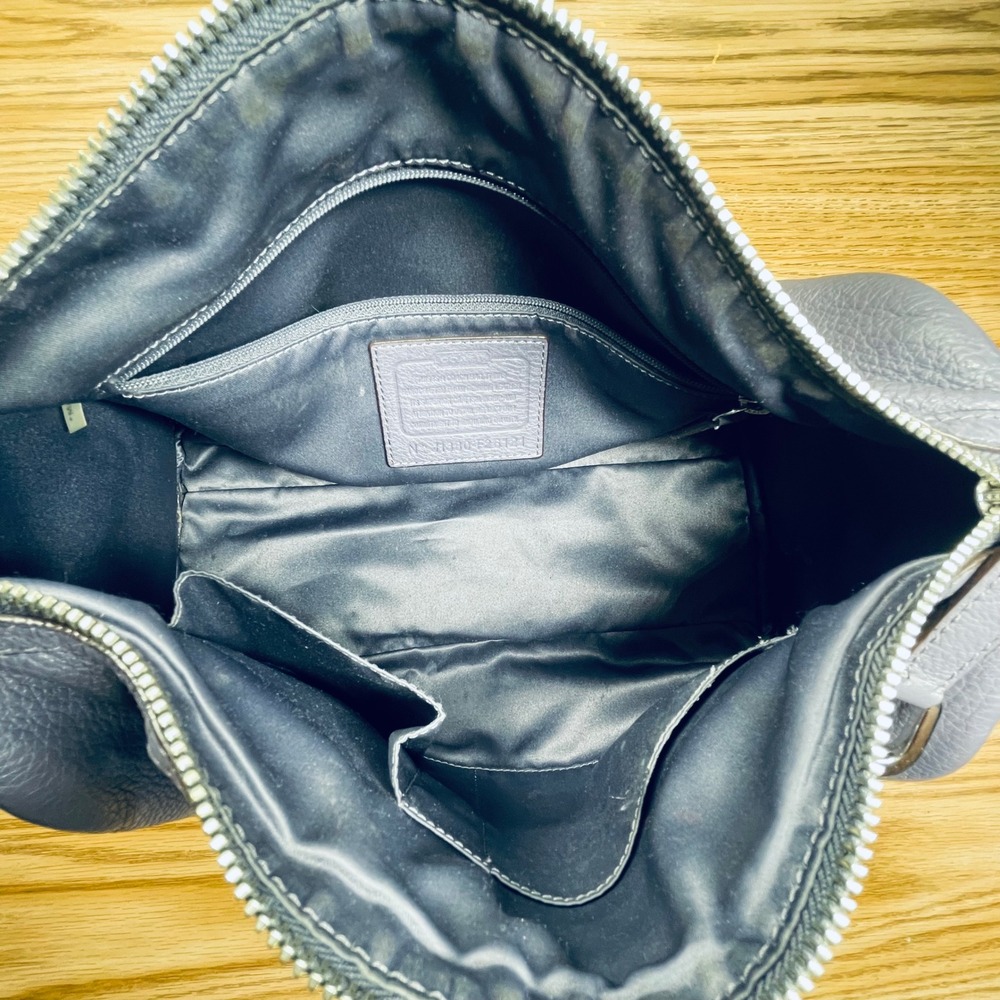 Coach Women Satchel Pebbled Leather Slate Blue Medium Crossbody Tassel 23121 - Picture 5 of 11